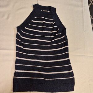 MASSIMO DUTTI Striped Tank Top In Navy